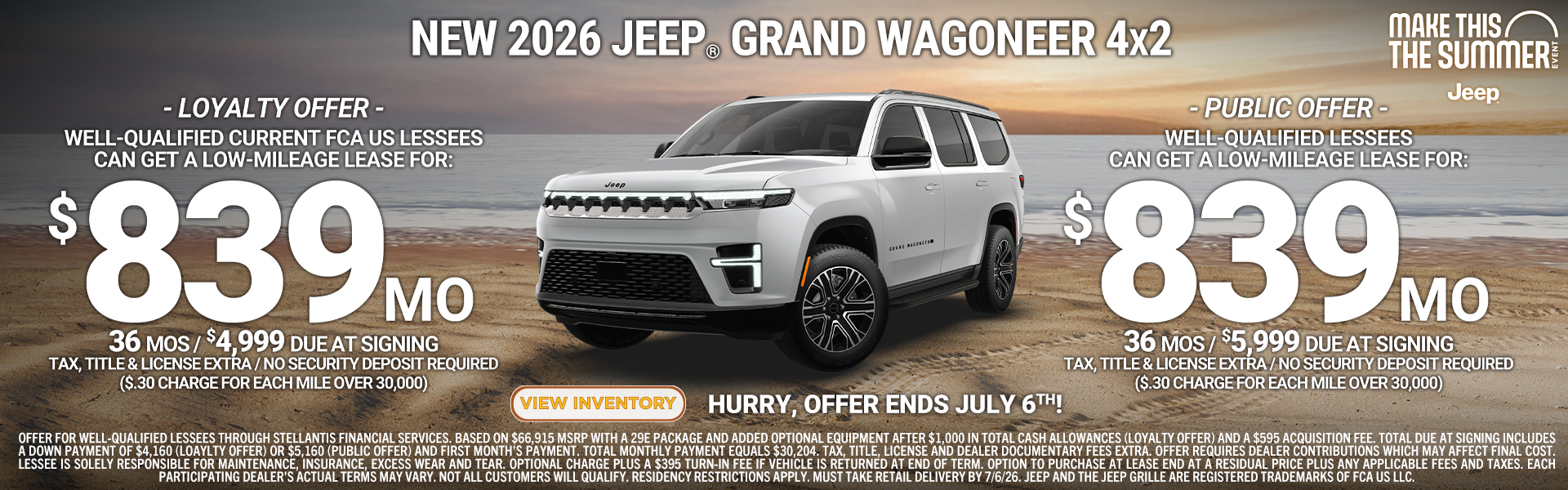 Jeep Grand Wagoneer Offer