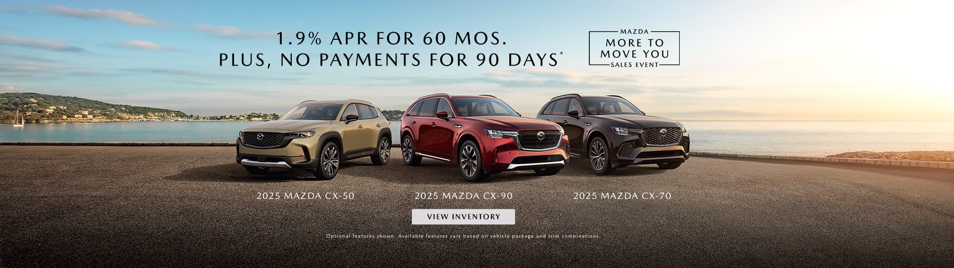 1.9% APR for 60 months Plus, no payments for 90 days