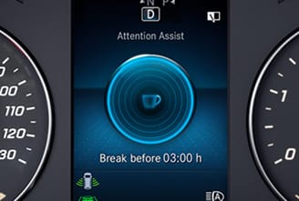 Dashboard view of the Attention Assist display.