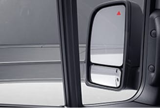 Close up image of the side mirror.